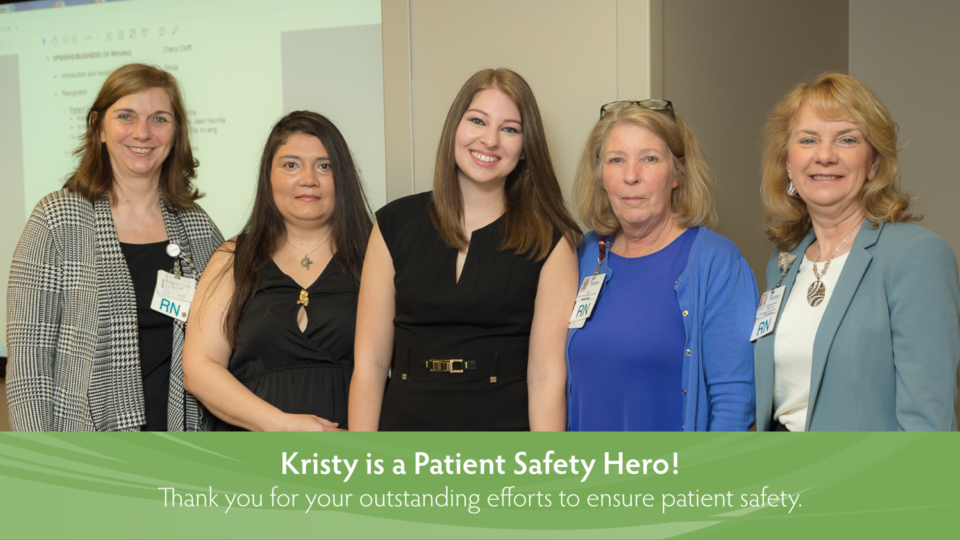 Thank you, Kristy! Patient Safety Hero Award Winner.