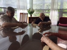 Men playing cards at a table